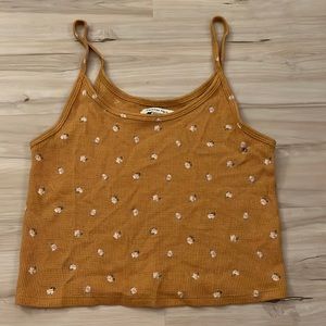 AE yellow floral tank top